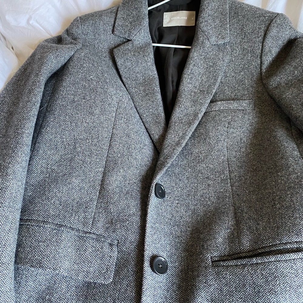 Everlane grey herringbone oversized blazer in size 0